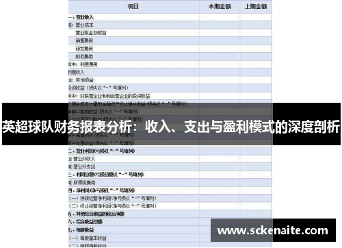 英超球队财务报表分析：收入、支出与盈利模式的深度剖析